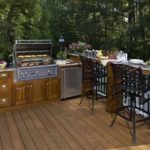 Wooden floor on the outdoor terrace