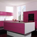 Conception de cuisine rose minimaliste