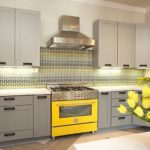 Colore giallo come accento all'interno della cucina