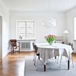 Dining table in the spacious kitchen