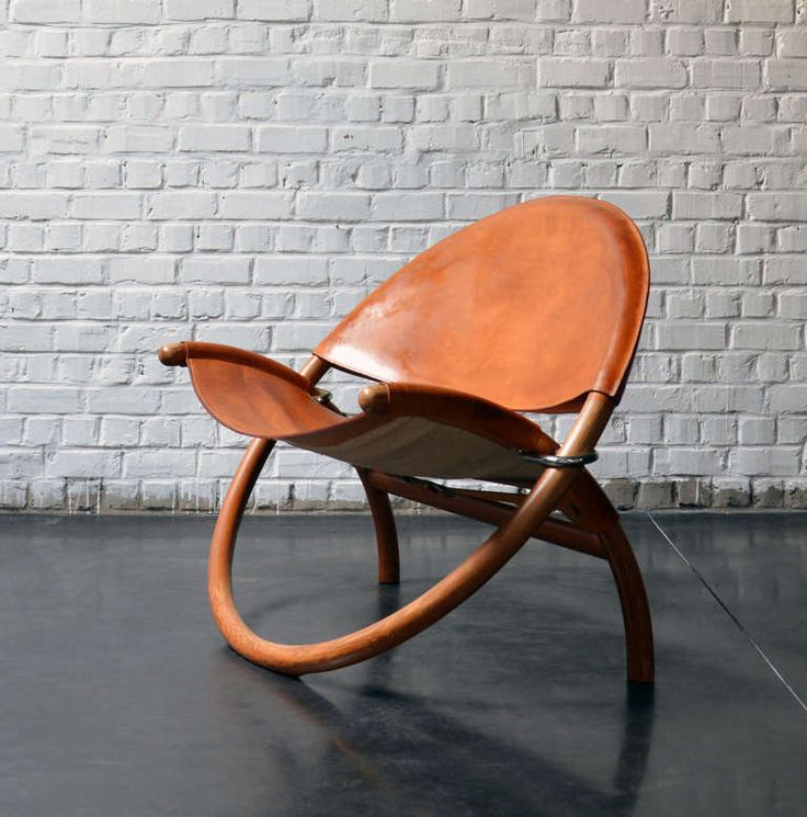 Chaise pliante en cuir véritable