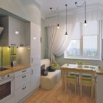 Cucina design con divano compatto