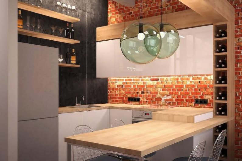 Conception de cuisine compacte de style loft