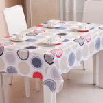 Bright print on a polyethylene tablecloth