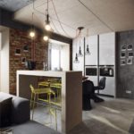 cucina high tech con elementi in stile loft