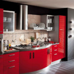 Set rosso con facciate acriliche