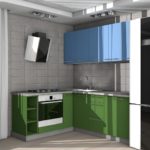 Conception de cuisine avec ensemble modulaire d'angle