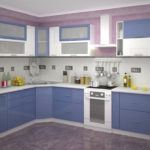 Cucina design con un set blu