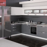 Meubles de cuisine gris dans un style moderne