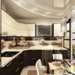 Design della cucina a forma di L con un set in stile moderno