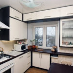 Wall cabinets above the kitchen window