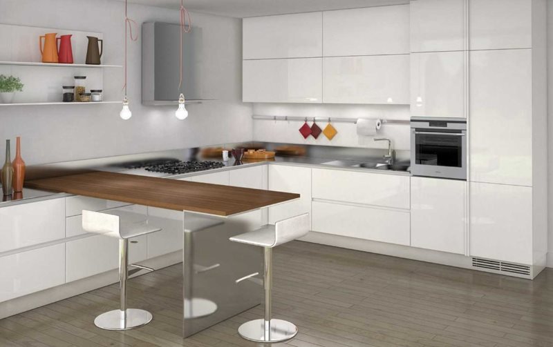 Ensemble de cuisine modulaire brillant minimaliste