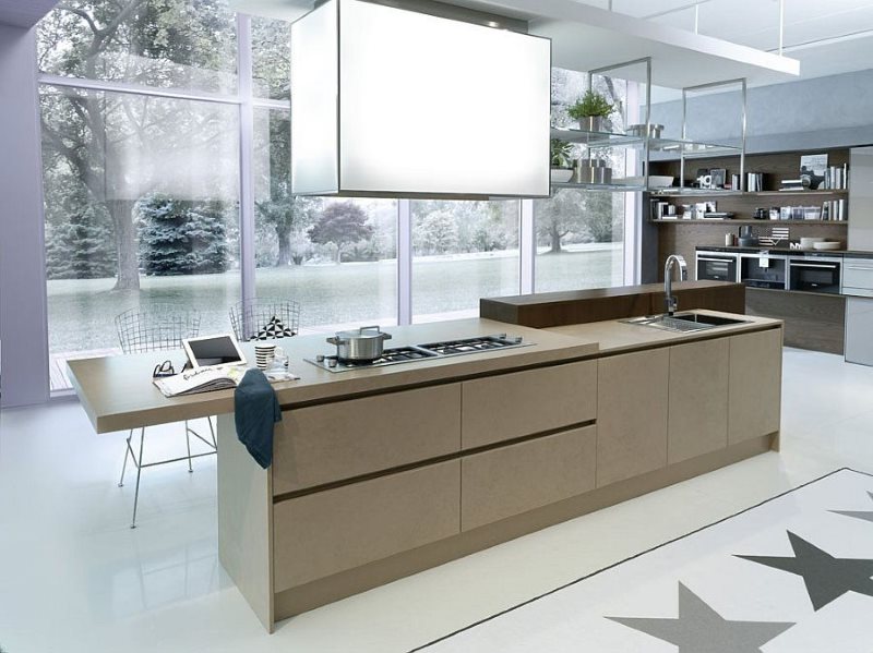 Progettazione di una grande cucina in stile moderno