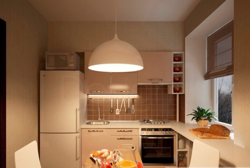 Beige kitchen light