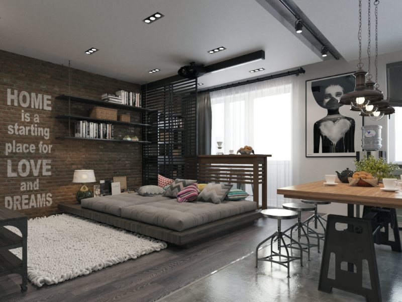 Salotto in stile eco-loft