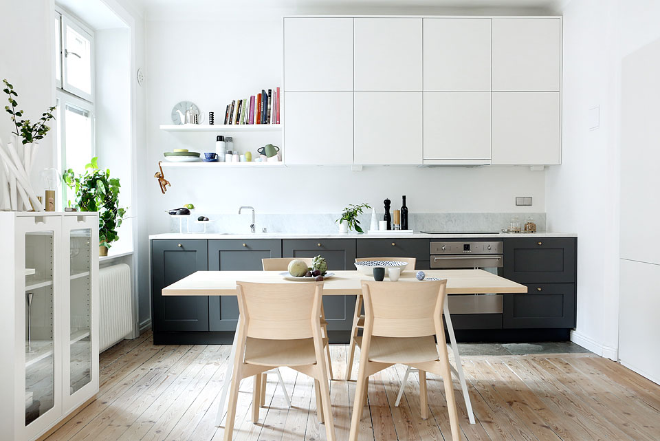 Cuisine de style scandinave linéaire