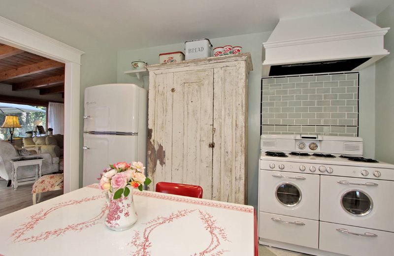 Shabby surfaces of an old kitchen cabinet