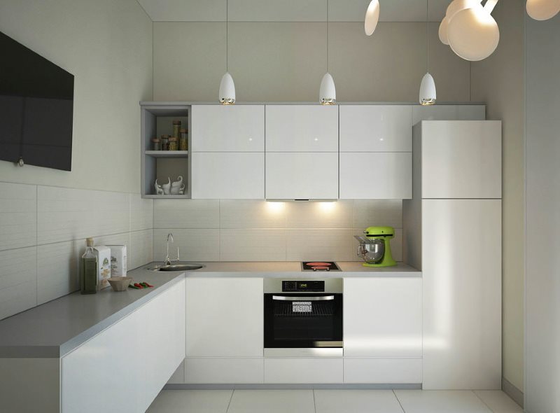 Cucina angolare minimalista con eleganti facciate