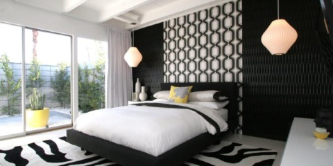 conception de chambre noir et blanc