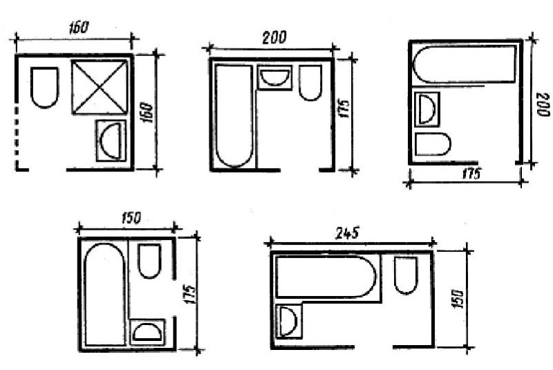 Opzioni di layout bagno combinate