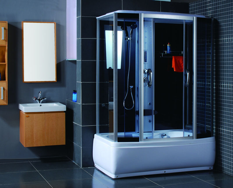 cabine de douche dans la salle de bain photo design