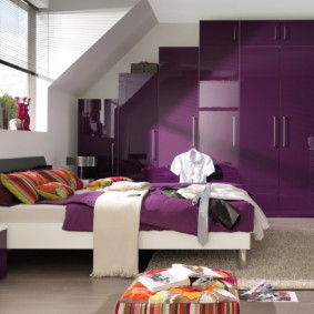 purple bedroom photo decor