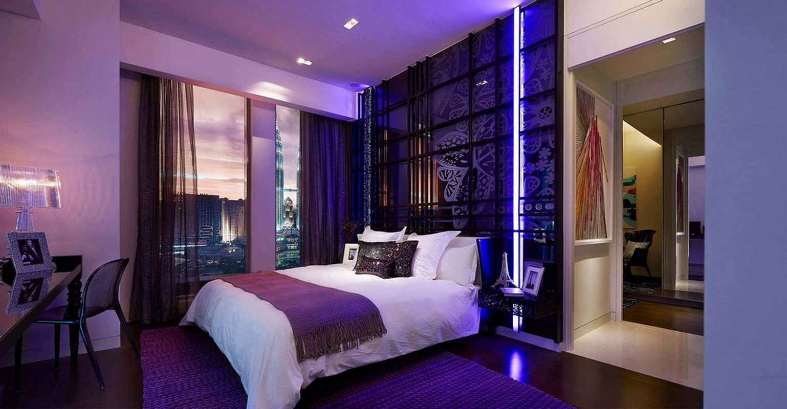 purple bedroom design photo