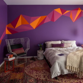 purple bedroom interior