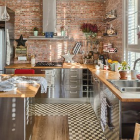 Interno cucina in stile americano