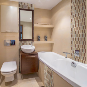 Shelves over the bathroom for toiletries