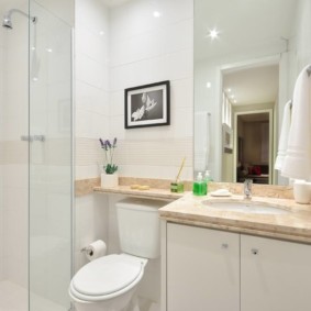 White bathroom with classic shower