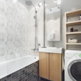 Small bathroom with washing machine