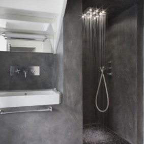 Minimalist gray bathroom