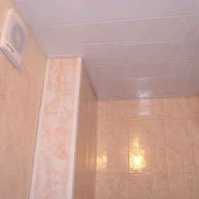 Plafond blanc en panneaux de plastique