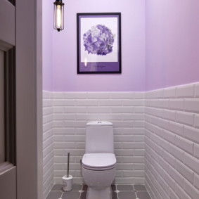 Image de décoration d'un mur lilas dans les toilettes