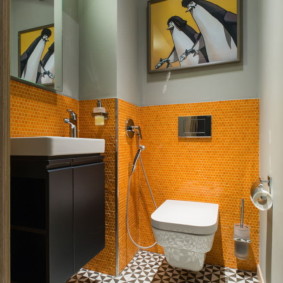 Carrelage mosaïque en céramique orange