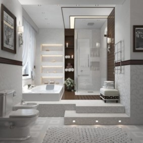 Salle de bain design avec podium