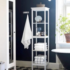 Plastic rack with shelves for the bathroom