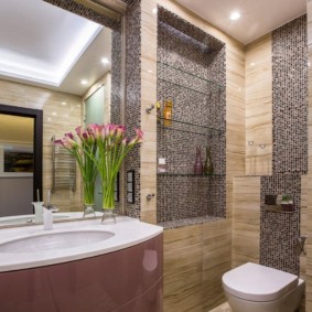 Bathroom design with mosaic decor