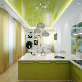 Plafond tendu vert lime