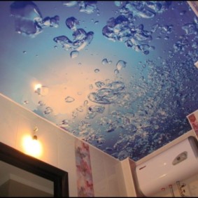 Stretch ceiling with photo printing on the surface