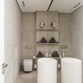 Massive white ceramic washbasins