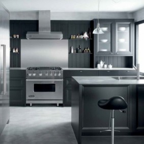 interno cucina in grigio