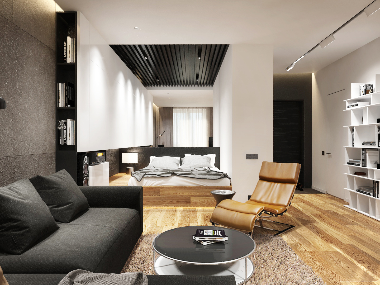 chambre salon 17 m² design