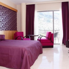 purple bedroom interior photo decor