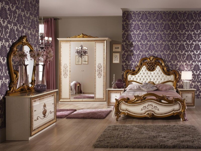 purple bedroom photo