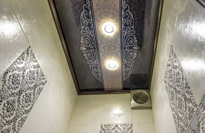 Beautiful ceiling of a small toilet