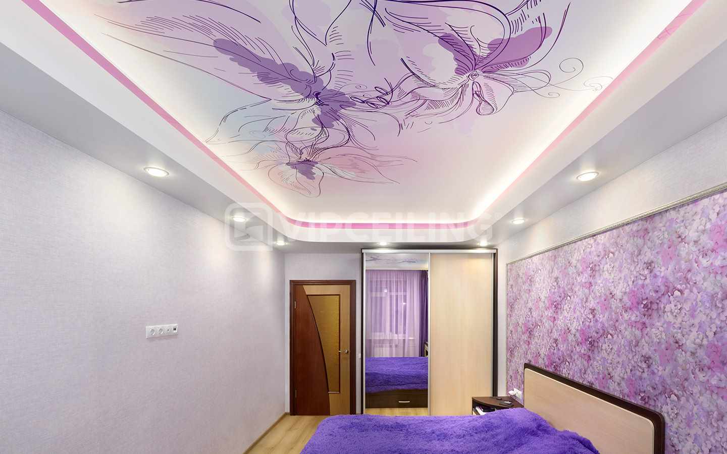 lilac bedroom interior