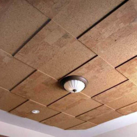 Embossed cork ceiling