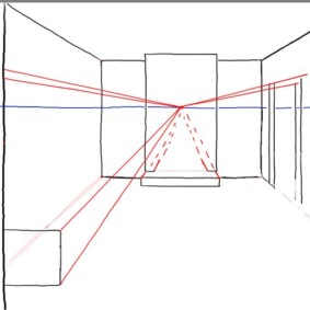 Tracer des lignes à partir du point d'origine sur l'esquisse en perspective